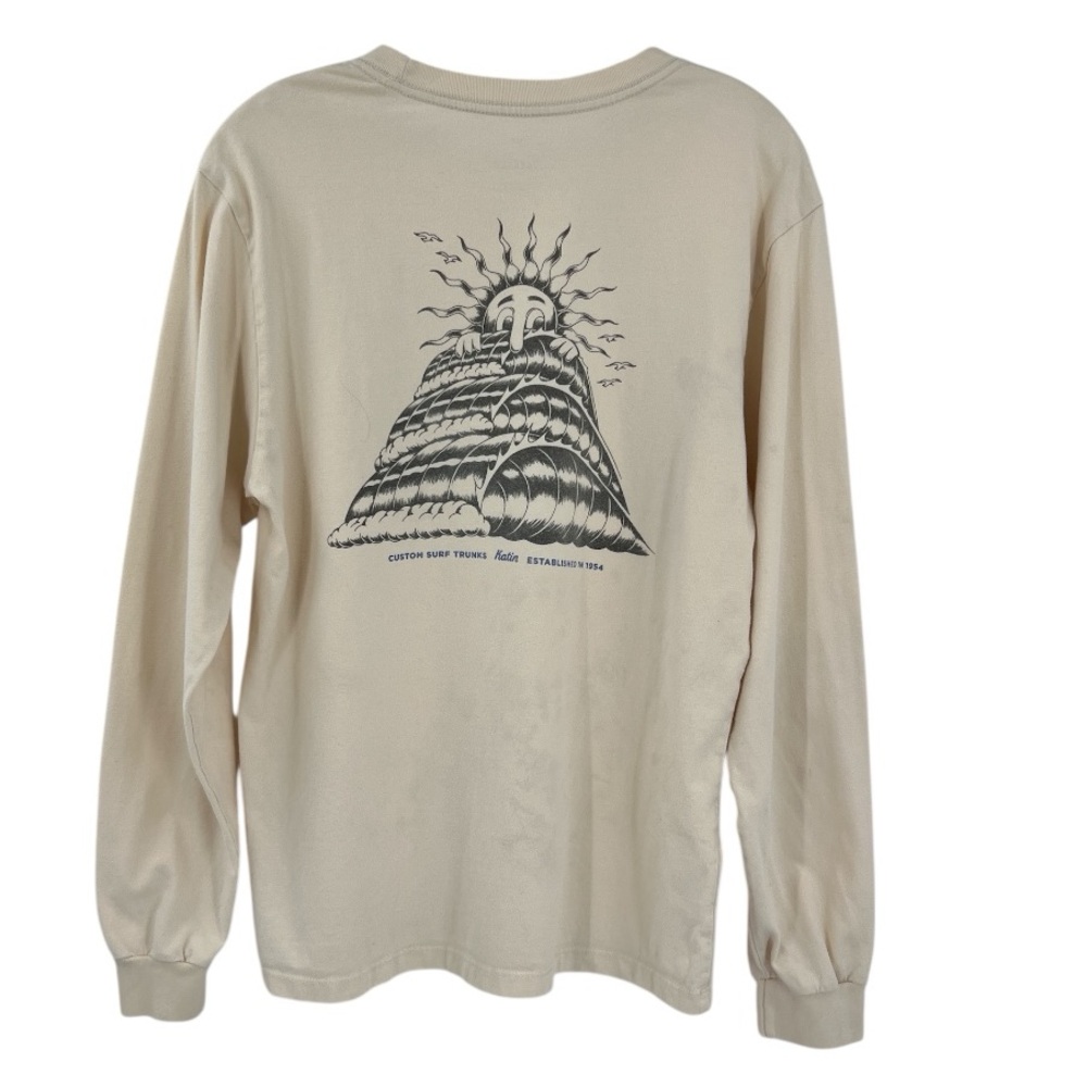 Katin Triple Long Sleeve T-shirt in a beige color made from organic cotton S/M